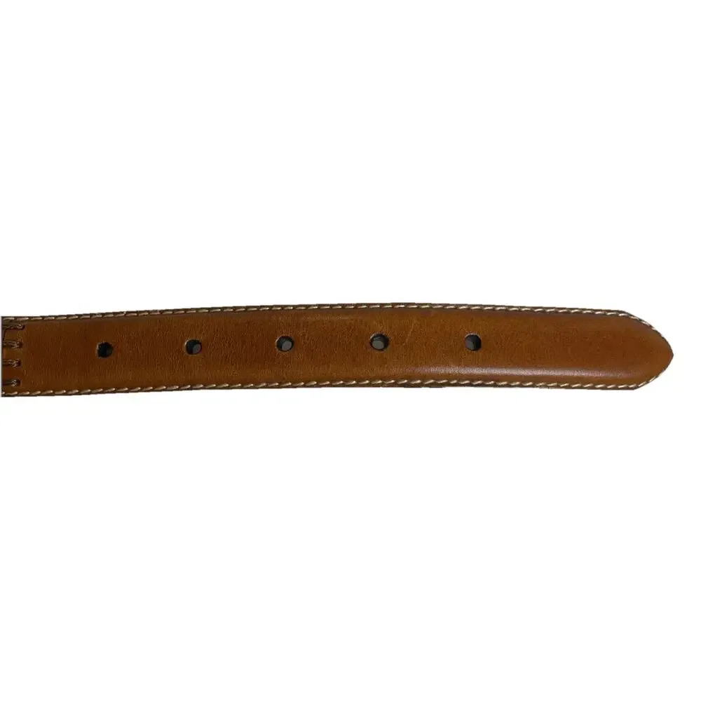 Fossil Patchwork Leather Belt Women’s Sz L Multi Color Narrow